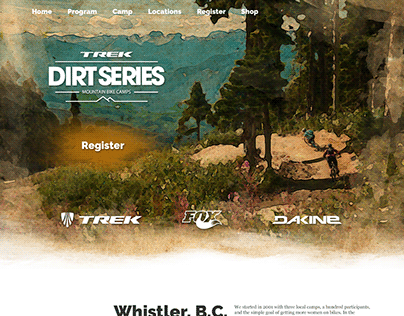 A web design idea for Trek Dirt Series