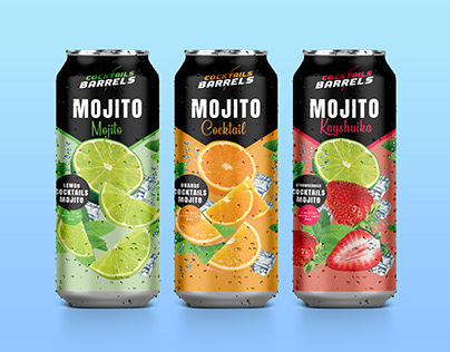 Cocktail Mojito Can Label Design