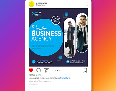 Social media post design for creative business agency