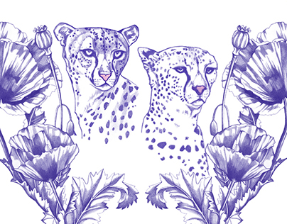 Cheetah and flower print