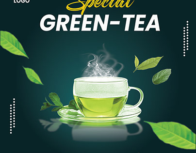 Green tea poster design