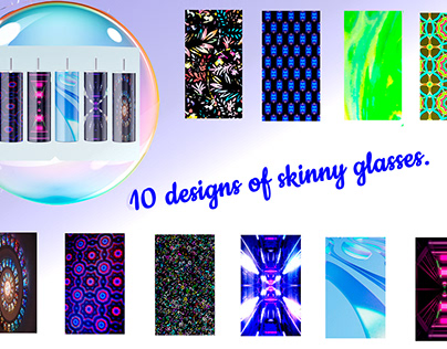 6 designs of skinny glasses.