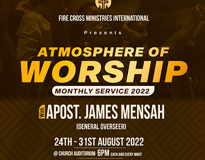 Church flyer for Fire Cross Ministries International