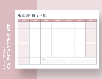 Free Editable Online Blank Monthly Calendar Template