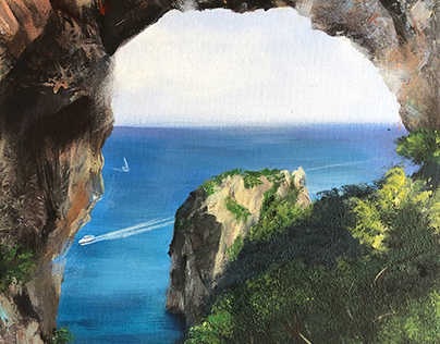 Capri, acrylic on canvas, 30 x 30, 2022