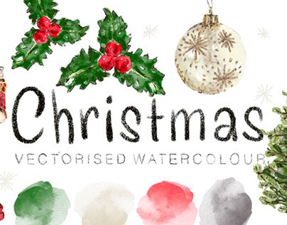 Christmas Vectorised Watercolour