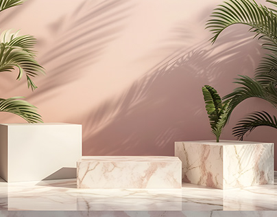 luxury tropical pink marble padium pink bg
