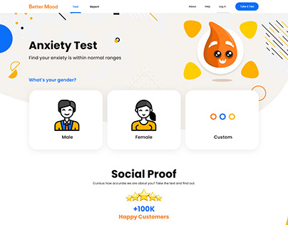Web design for a anxiety checker website