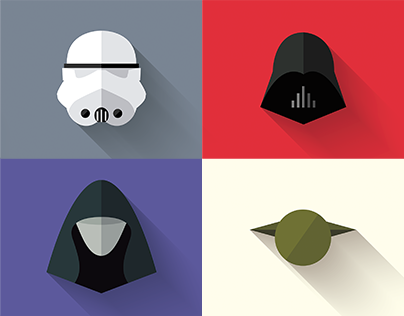 Star Wars - Long Shadow Flat Design Icons