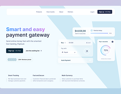 Modern Saas Payment Gateway Header Design
