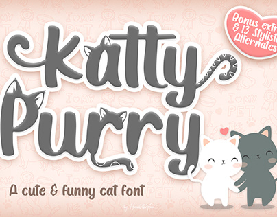 Katty Purry - A cute and funny cat font
