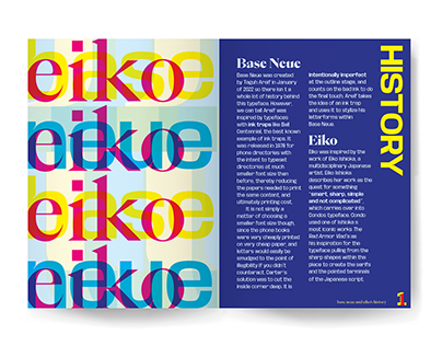 Project thumbnail - Type Specimen Book - Base Neue & Eiko