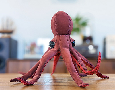 Wine leather handmade octopus