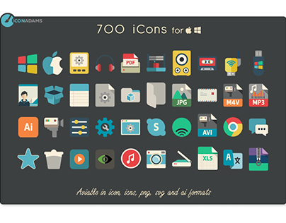 700 flat icons