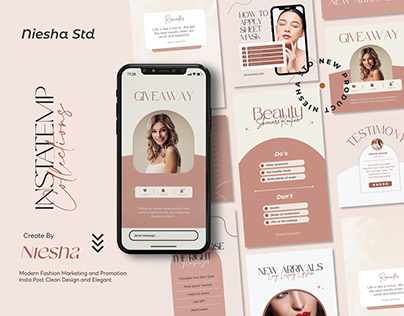 Pink Beauty Product Instagram Template
