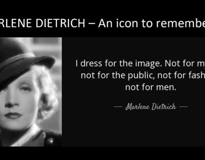 Marlene Dietrich - Research Project