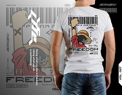 Project thumbnail - The freedom of Monkey D. Luffy | T-Shirt Merchandising
