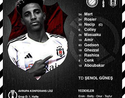 Beşiktaş Conference League Line-up Design