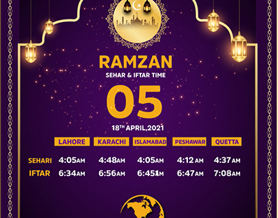 Schedule for Ramzan Mubarak 2021