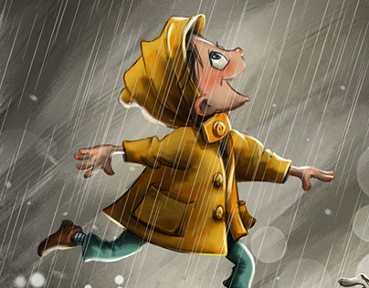 Ein Regentag / Kinderbuchillustration