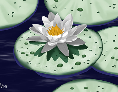 Digital painting - Water Lillies (2023)