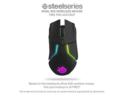 Free Rival 650 Wireless Mouse Mockup