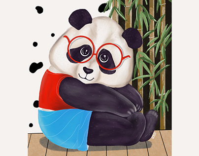 Panda illüstrasyon