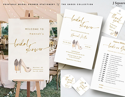 Printable Bridal Shower Stationery-The Shoes Collection