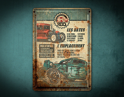 Retro Vintage Car Race Poster & flyer