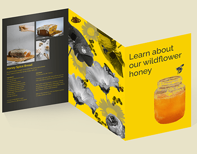 A colorful brochure for a honey producer