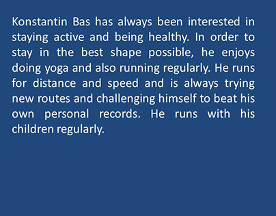 Konstantin Bas: Running Regularly