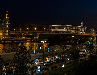 panoramic view of evening Moscow