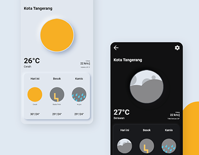 Neomorphism Weather UI Design