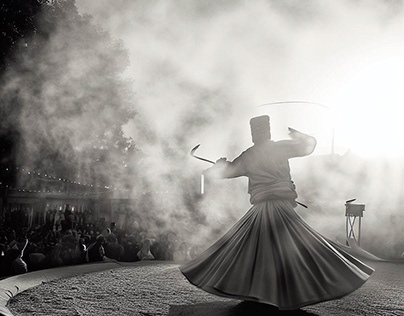 Whirling dervish in the dusty field