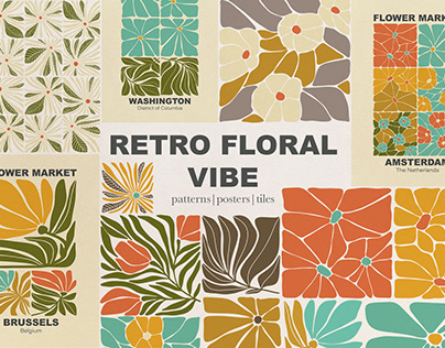 Retro Floral Posters and Patterns