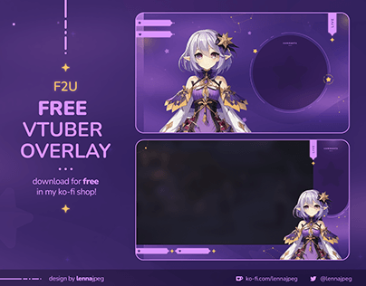 FREE | Purple Celestial Stream Overlay for Vtubers