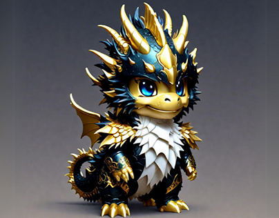 Frilled fur-Dragon of crystal make gently smile