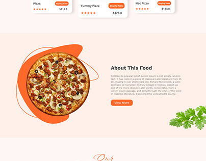 Pizza Food Landing Page Design