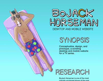 BoJack Horseman Desktop and Mobile Website XD