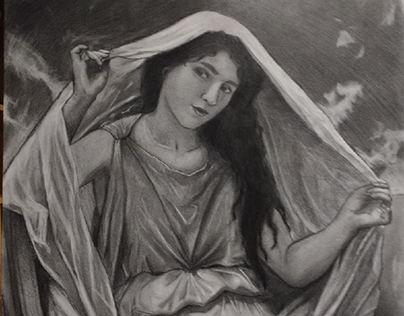The veil - dibujo de una obra de W. Bouguereau