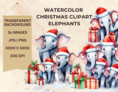 Watercolor Christmas Clipart | Vol 4
