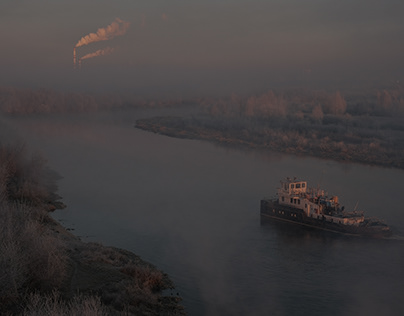 Fog over the river. Bobruisk. 11/23/2021