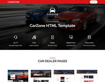 CarZone - A Complete Car Dealer HTML Wire-Frame
