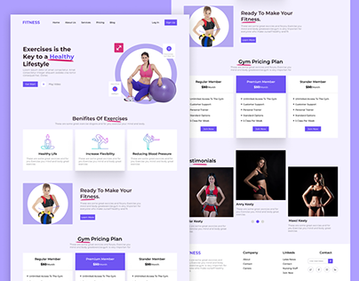 gym fitness website landing page