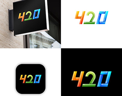 number 420 colorful logo