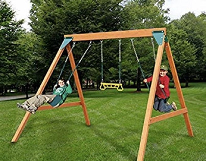 The ranger wooden swing set by Huntsman Farms