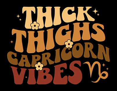 Thick thighs capricorn vibes t-shirt design