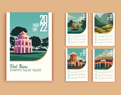 Calendar Illustrations : Travel around VietNam