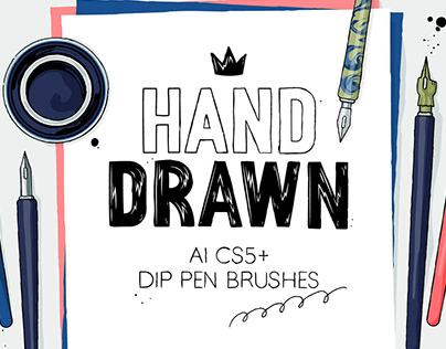Dip pen brushes for Adobe Illustrator.