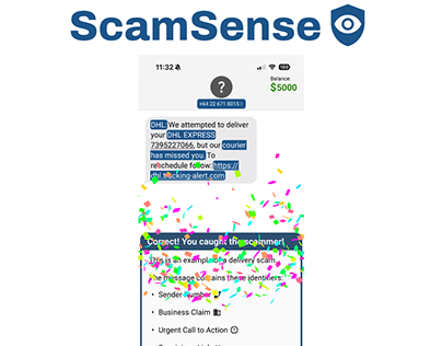Project thumbnail - ScamSense - Interaction Design Capstone